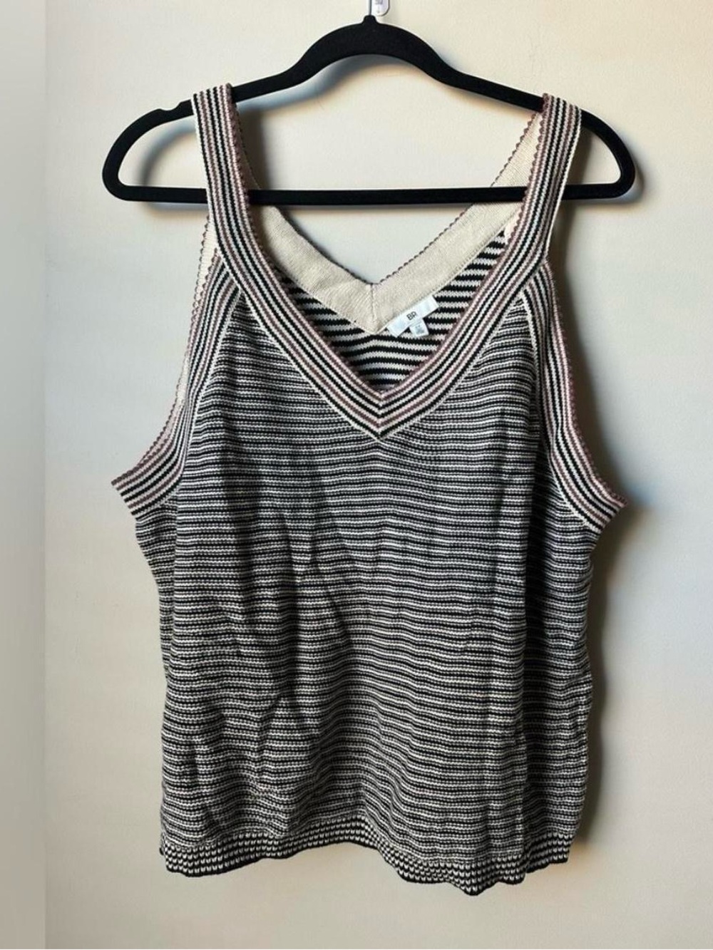 BP. Nordstrom Striped V-Neck Knit Sweater Tank Top 4x CapsuleWardrobe BohoChic